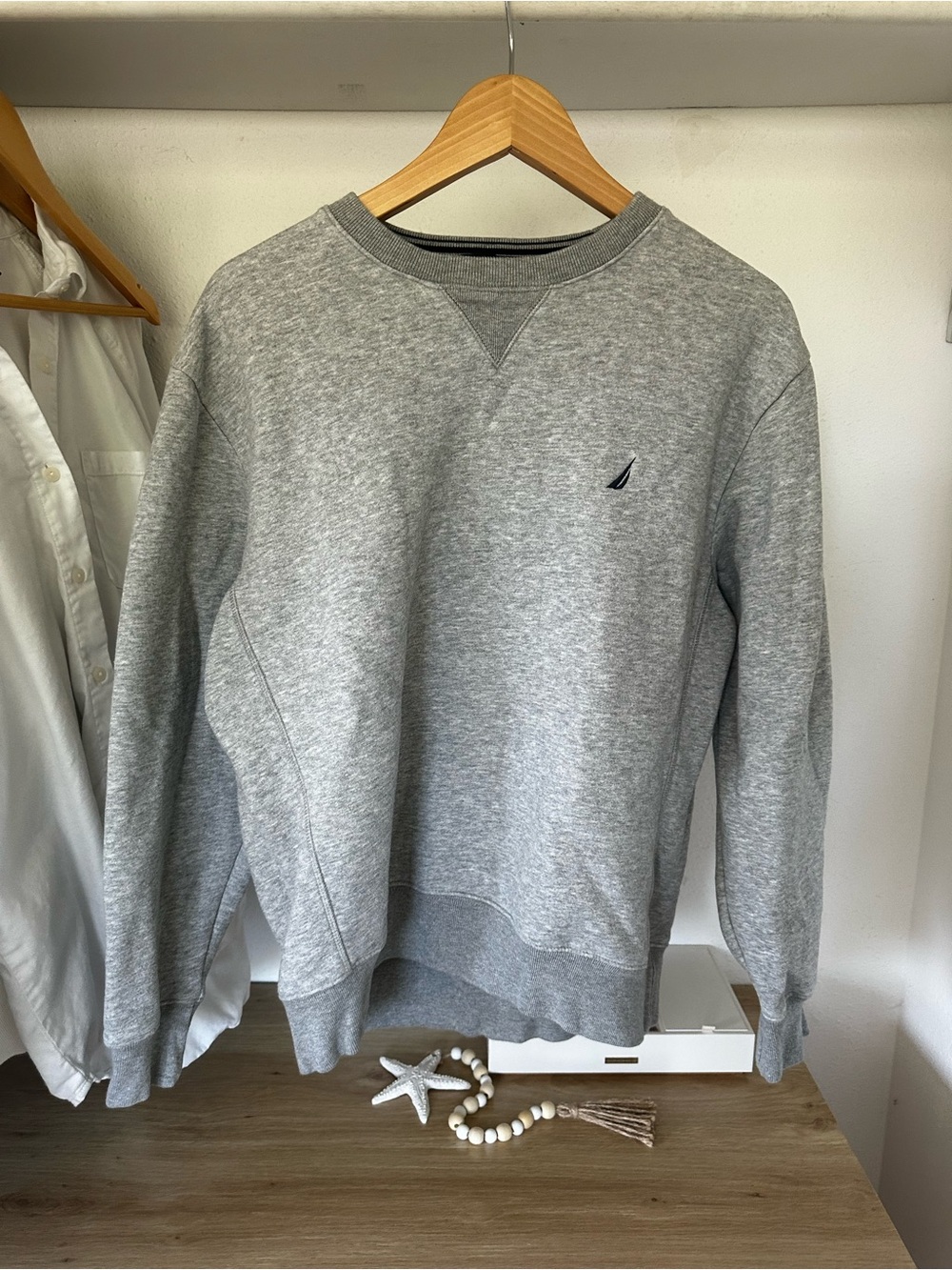 Nautica Men's Heather Gray Crewneck Sweatshirt